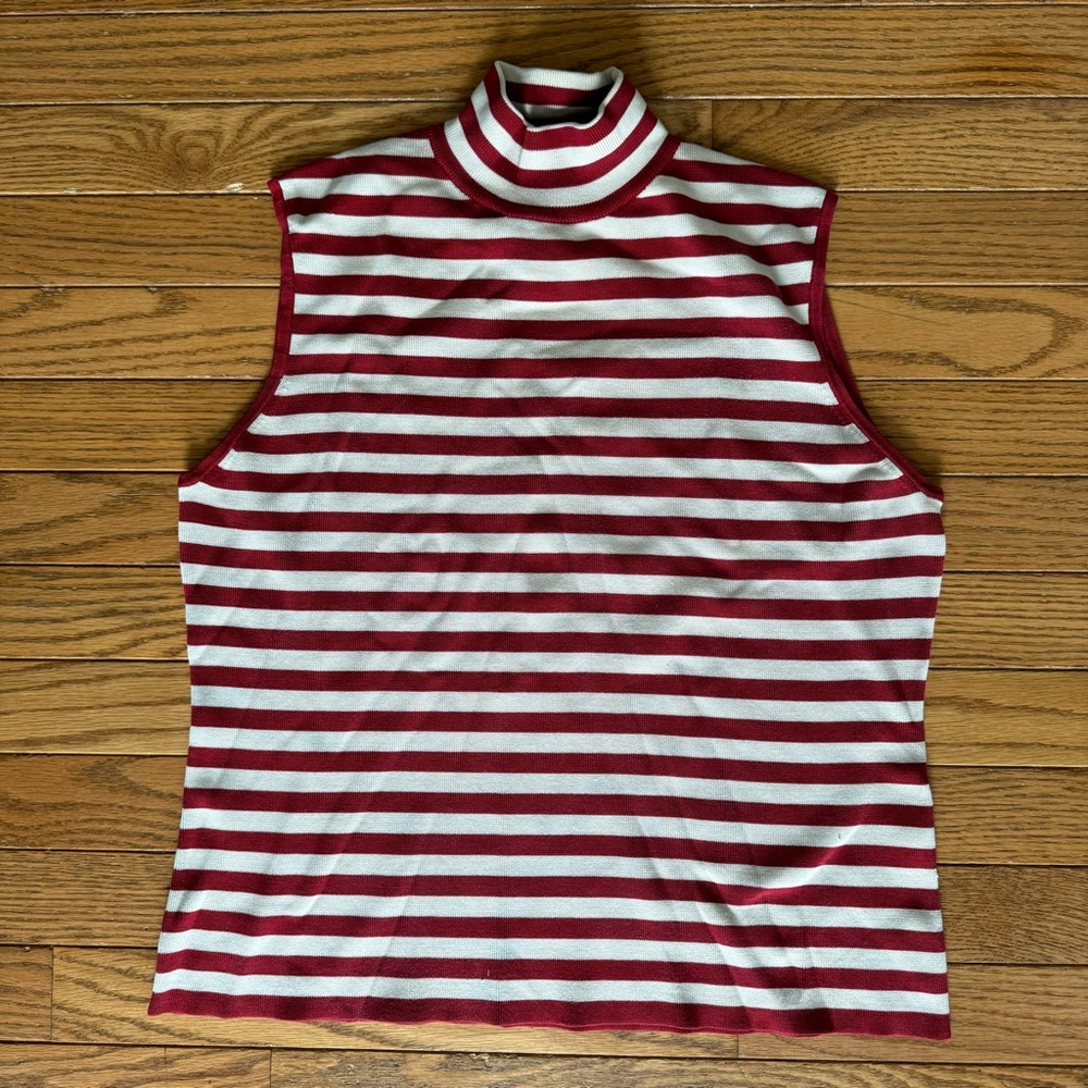 Liz Claiborne Red Striped Tank Top